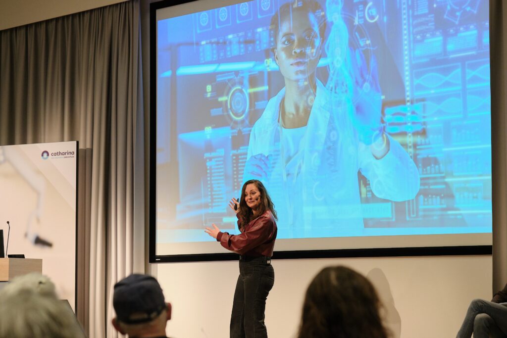 Eva Deckers. Publiekslezing Wereldkankerdag voor lezers van het Eindhovens Dagblad, 4 februari 2026. Foto: Jarno Verhoef/Catharina Ziekenhuis